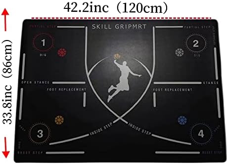 Tapete de treinamento de passos de basquete, tapete de trem de basquete ， cobertor de treinamento regular sem deslizamento, drible