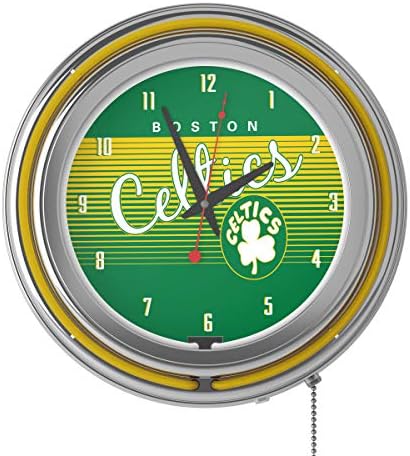 Boston Celtics Hardwood Classics NBA Chrome Neon Clock