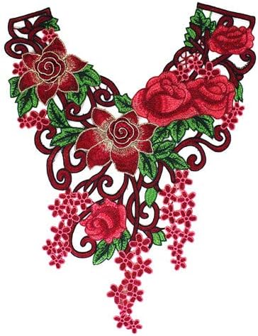 EmDOMO 1pc grande bordado de flor 3D Bordado de colarinho de colarinho costurar em manchas Motif de tecido de renda Roupas decoradas de DIY suprimentos de costura T2717