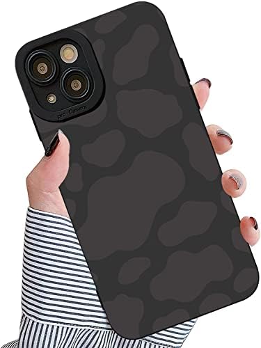 Subesking projetado para iPhone 11 Case para mulheres meninas, Padrão de impressão de vaca preta fofa TPU Soft Finish de revestimento