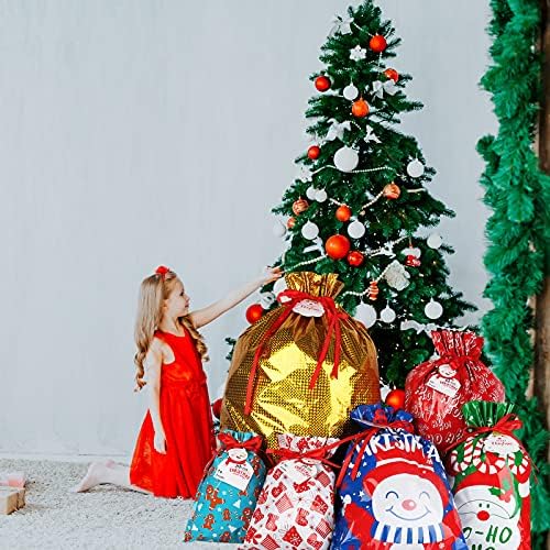 40pcs Correios de sorteio sacos de presente de Natal Tamanhos variados, sacolas de presente de férias sacos de Natal