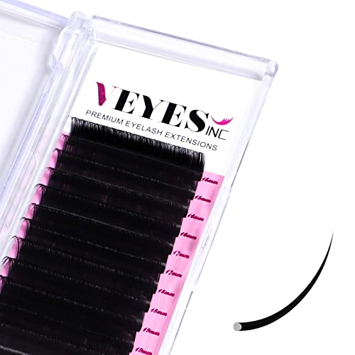 A extensão de cílios da Veyes Inc fornece extensões clássicas de cílios de volume misto de 0,07 d cacho 20-25mm, cílios individuais de seda de vison premium uso de salão preto fosco macio.