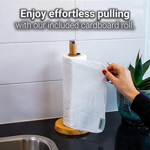 Toalhas de papel reutilizáveis ​​- Pacote de valor de 24 toalhas de papel sem papel! - algodão, super macio, absorvente, lavável e feito para durar - corte e desperdício menos com nossas toalhas de papel de pano! Por zerowasty