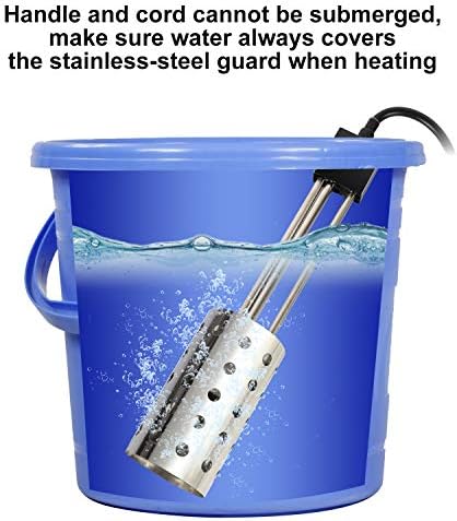 Aquecedor de imersão de 1500W, aquecedor de água com bucket geesail com 304 guarda de aço inoxidável, aquecedor de