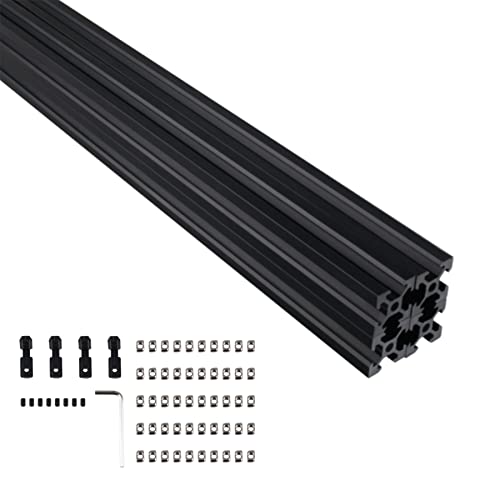 10pcs 1000mm v slot 2020 Extrusão de alumínio Black European Standard Anodized Rail linear para impressora 3D DIY CNC e fabricação