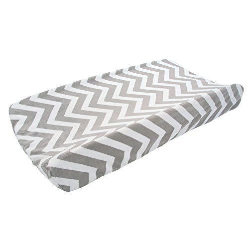 Meu Chevron Blankee Chevron Minky Changing Pad Pad Tampa, Silver, 16 x 32