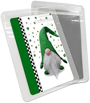 Ocomster Cartoon Gnome com trevos enchendo espelho compacto Mini espelho de cartão, feliz dia de St. Patrick Small Compact