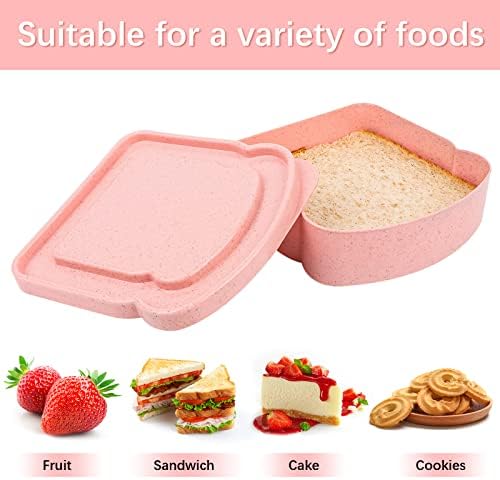 Torrada Vaipi Sanduíche Sanduíche Armazenamento de alimentos Para lancheiras 14 oz reutilizáveis ​​para lanches de pão pequenas caixas