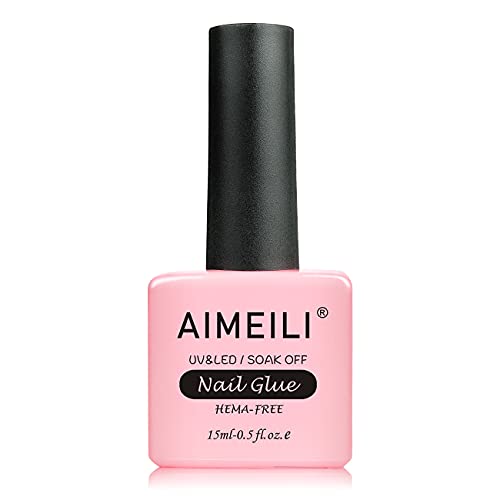 Aimeili 2 em 1 cola de unha e gel de base 15ml para unhas de acrílico, e sem limpeza