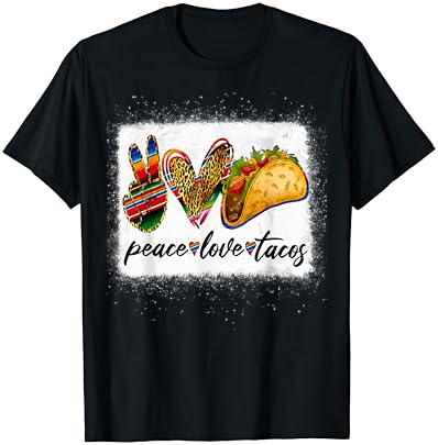 Paz amor tacos camisa taco fofo t-shirt de amantes de comida mexicana