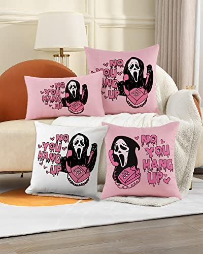 Engraçado não Você desligou o primeiro horror rosa fantasma design arremesso de travesseiro travesseiro da fronha do dia