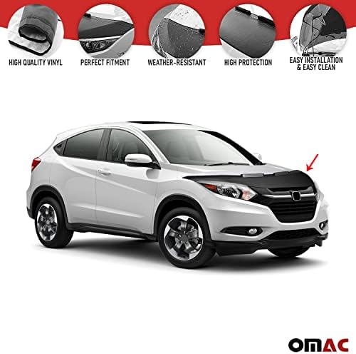 OMAC Half Hood Bra para Honda HR-V -2022, Máscara de capa clássica estampada clássica, preto