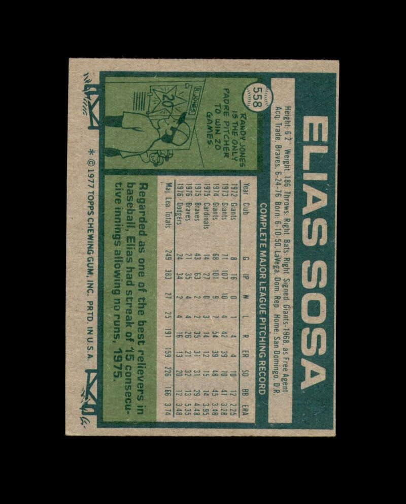Elias Sosa assinou 1977 Topps Los Angeles Dodgers Autograph
