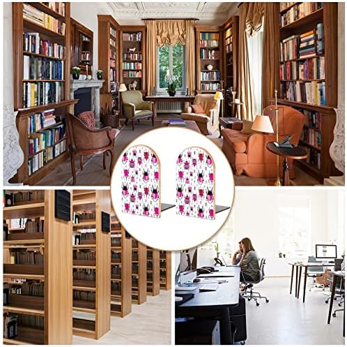 Besouros e formigas rosa Livro de madeira termina 2 PCs Livros de madeira não deslizantes para decoração de escritório em casa Livros pesados/CD/filmes 5 x3.1 x3.9