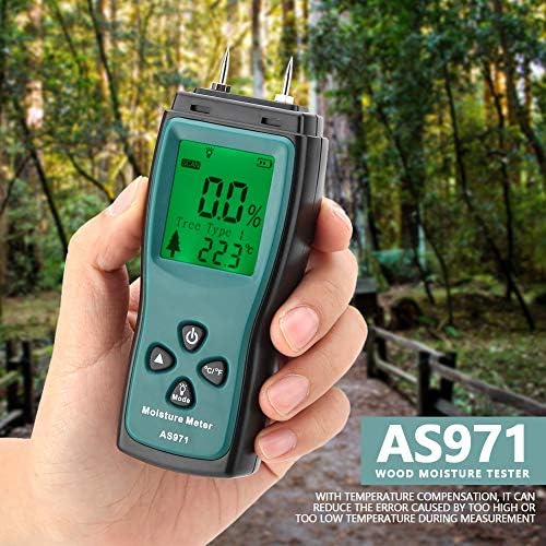 Medidor de umidade de madeira de 2 pinos, AS971 Digital LCD Display Wood Madeirwumber Metor de umidade do medidor de umidade Testador