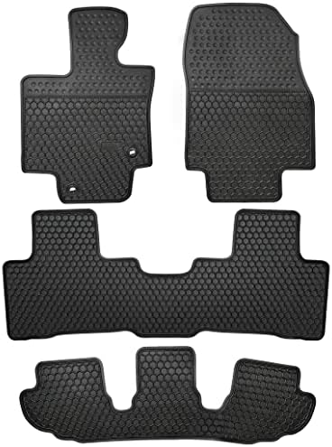 Lwope Car Floor Tapetes Custom Fit for Toyota Highlander 2014-2019 Black Rubber Auto Liner tapetes Todo