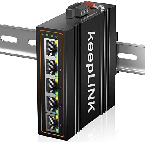 Switch Ethernet industrial de 5 portas keeplink, interruptor de rede de trilho jantar de 10/100mbps não gerenciado, IP40, faixa de