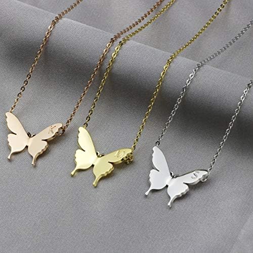 Joycuff 18k Gold Dainty Butterfly colars para mulheres pequenas joias de aço inoxidável