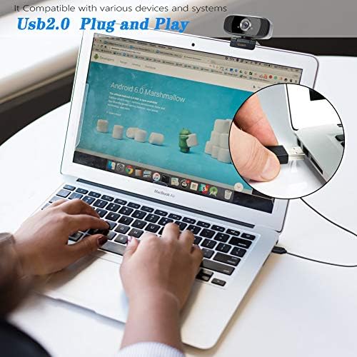 1080p webcam USB com microfone, webcam HD FULL para laptop e desktop - videoclamenho e gravação da webcam para streaming,