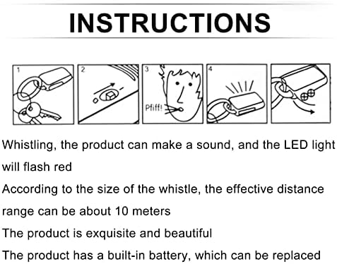 Controle de som remoto de tocha de luz LED da luz LED LED Lost Lost Finder Whistle Sound Item Locator Dispositivo, 1pc