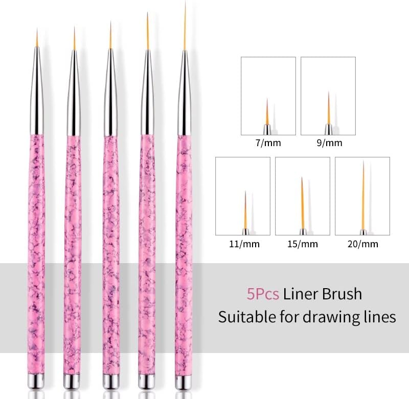 Dloett Uil Art Liner Pintura Flor Diy Design Desenho de detalhes de caneta de caneta conjunto de listras de manicure Ferramenta de
