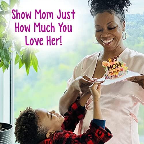 Lights & Music Melhor mãe Ever Bouquet Bouquet Pop -Up Mothers Day Card, canta onde você lidera, cartão do dia das mães para a esposa,