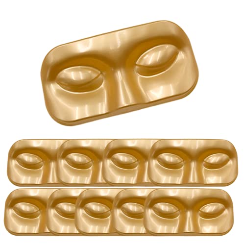 Lash bandejas de bandejas, 10pcs mannequin cílios de pegadinhos Caixa de embalagem de cílios vazios para cílios falsos Caixa de armazenamento de cílios de ouro
