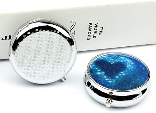 Caixa de comprimido redonda Blue Star Box Caixa de Medicina Metic Medic Case Organizador para bolsa de bolso e viagem 5cm