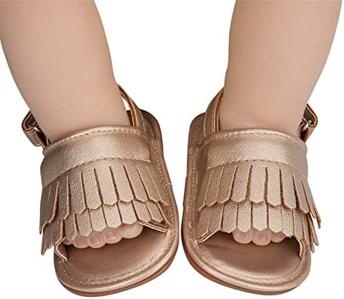 Sapatos para crianças de praia meninas infantis meninos abertos de toe tassels sapatos primeiros andadores sapatos de verão