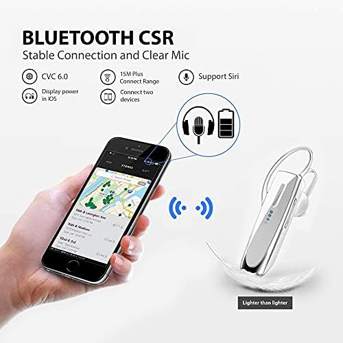 Tek styz fone de ouvido compatível com selfie blu no ouvido Bluetooth 5.0 fone de ouvido sem fio, impermeável ipx3, microfones duplos 24h, redução de ruído