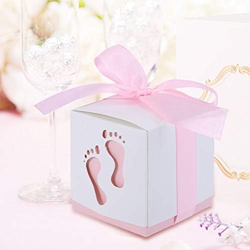 50pcs Candy Box fofo pegada de papel de bebê caixas decorativas festas de casamento caixa caixa de casas de casamento