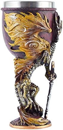 Ottalent Flame Dragon Goblet Dungeons de aço inoxidável e dragões Goblete de vinho da Chalice Wine 7 oz.