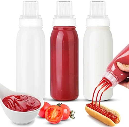 Garrafas porosas de aperto de condimento, garrafas espremer molhadas, recipiente de molho para salada, garrafas de ketchup