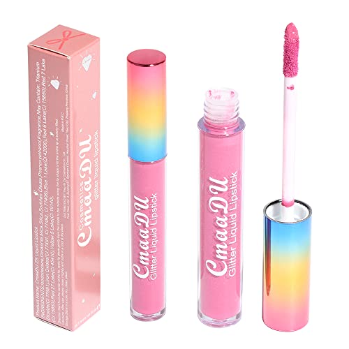 Faeyli Diamond Glitter de 6 cores Lipstick fosco, brilho líquido metálico de duração d'água para mulheres