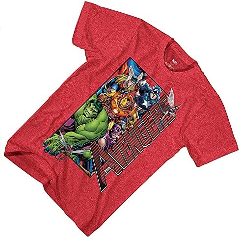 Marvel Boys Comics Avengers Shirt - Spiderman, Ironman, Capitão America e Hulk Tee - T -shirt clássica de reminiscência