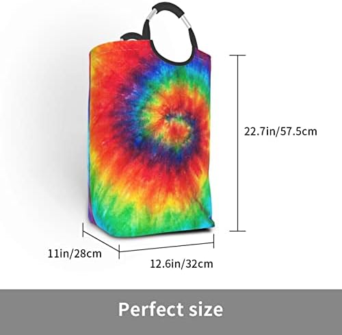 TIY Dye Rainbow 50l Quadrado Saco de armazenamento de roupas sujas dobrável/com maçaneta de transporte/adequado para o armário