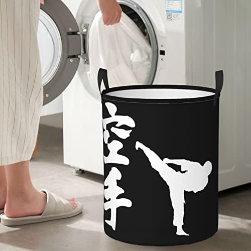 LOGOTO DO LOUNDERY DE KARATO Cesto circular cesto de lavanderia dobrável para quarto cesto de banheiro