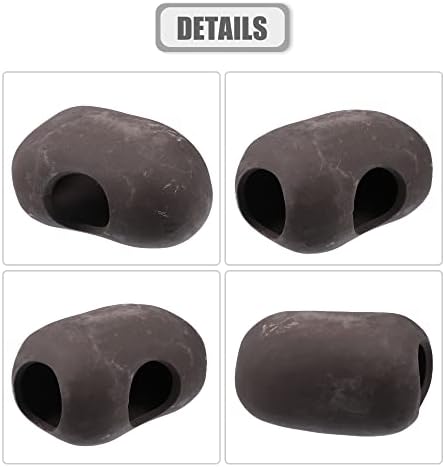 Decorações de aquário Vocoste Caverna de Rock Hideaway, Pedra de decoração de tanques de peixes de cerâmica para animais de estimação aquáticos para reproduzir descanso, marrom, 3,72x2.58x2,00 polegadas