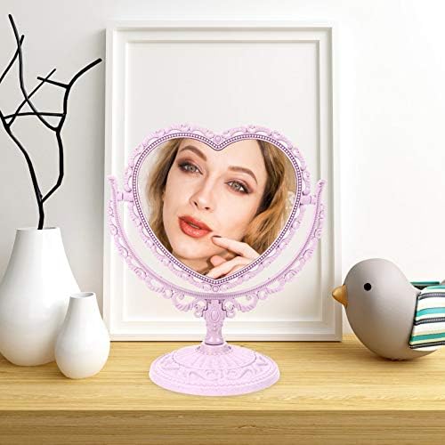 Homoyoyo 3pcs lacrado em forma de desktop alívio espelhado roxo, vintage de mesa com decoração de grau Gradela rotação portátil em