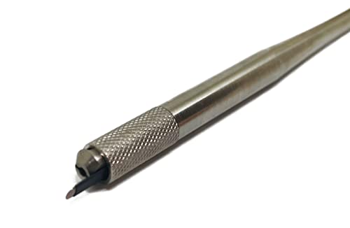 Ferramenta de caneta excêntrica de microblading de aço inoxidável para tatuagem cosmética de sobrancelha, 5,4 polegadas, contagem
