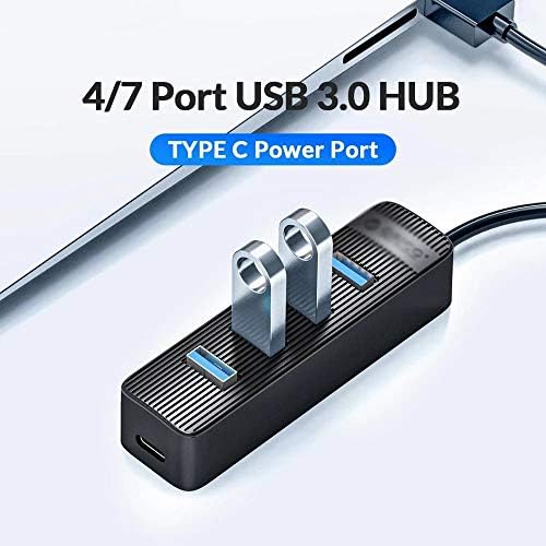 SBSNH 4 PORT USB 3.0 Hub com porta de alimentação Tipo C para Laptop PC Acessórios de computador ABS USB SPLITTER USB3.0 Adaptador OTG
