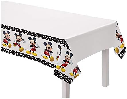 Disney Mickey Mouse Party Supplies Pack serve 16: 9 Placas de almoço Copos e capa de mesa - Inclui velas de aniversário