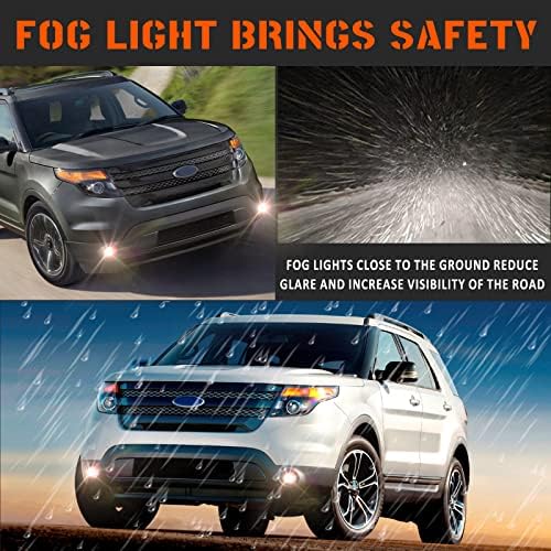 Luzes de nevoeiro Rowxroad para 2011-2015 Ford Explorer com lâmpadas de halogênio H11 12V 55W