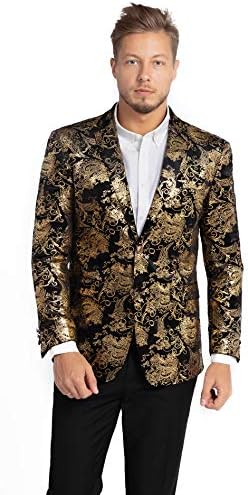 Jaqueta de terno floral masculino wulful