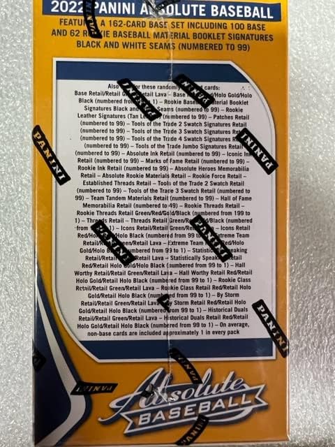 2022 Panini Absolute Baseball Value Blaster Box - 1 automático ou relíquia por caixa - 42 cartões de negociação