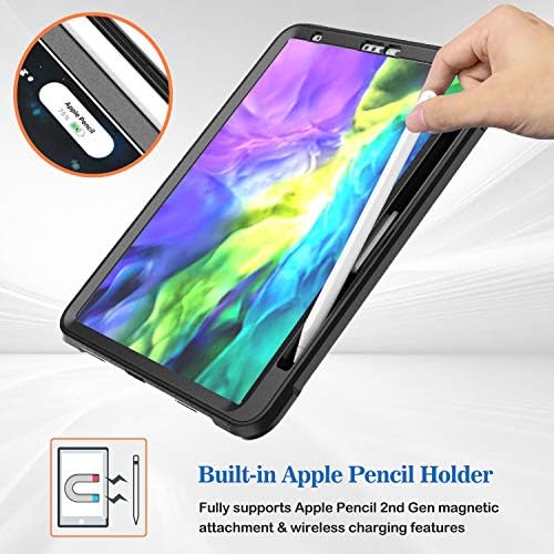 Procase iPad Pro 11 Caso robusto 2º Gen 2020 e 2018 com protetor de tela embutido, estojo de proteção à prova de choque de corpo