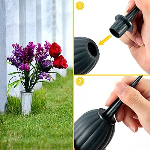 8 Vasos de cemitério de embalagem com picos- 2 tamanhos de suporte de flor de plástico para cemitério Decorações do cemitério do cemitério Vaso de cone para flores de flores graves acessórios