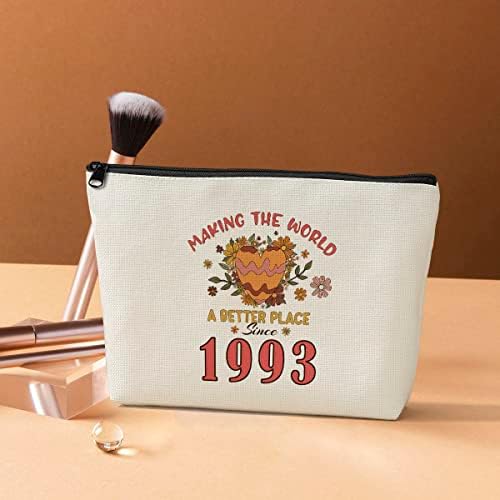 Jrhung engraçado 30º aniversário Bolsa de maquiagem Bag de higiene pessoal Retro Coração de 30º aniversário para suas amigas de