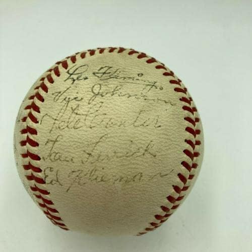 1946 A equipe de Cleveland Indians assinou a liga americana Bob Feller JSA CoA - Bolalls autografados