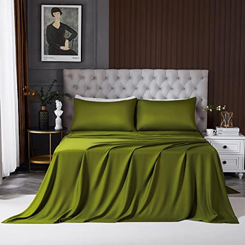 Folhas de bambu hcora -rei - viscose de lençóis de bambu para cama king size - lençóis de bolso de 16 polegadas de profundidade,